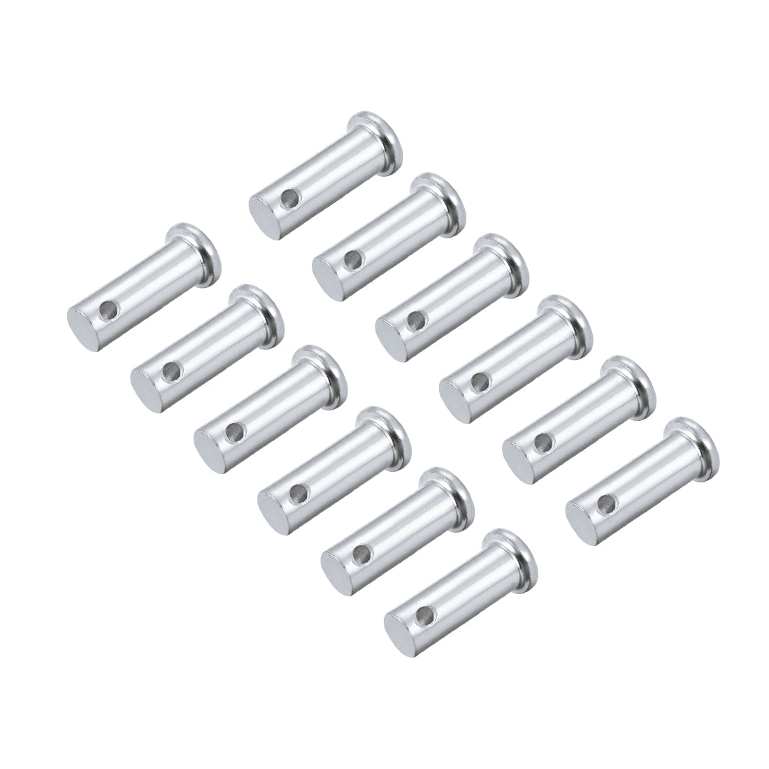 uxcell Uxcell Single Hole Clevis Pins -  Flat Head Zinc-Plating Solid Steel Link Hinge Pin 12Pcs