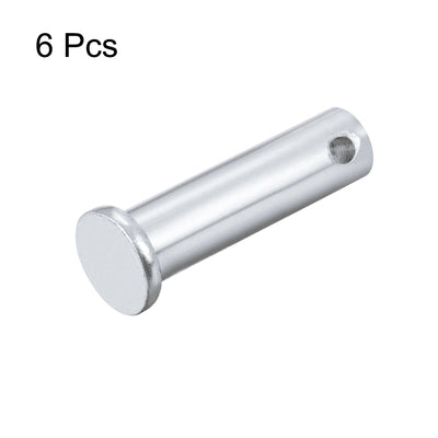 Harfington Uxcell Single Hole Clevis Pins - 10mm x 45mm Flat Head Zinc-Plating Solid Steel Link Hinge Pin 6Pcs