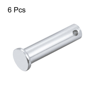 Harfington Uxcell Single Hole Clevis Pins - 10mm x 45mm Flat Head Zinc-Plating Solid Steel Link Hinge Pin 6Pcs