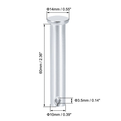Harfington Uxcell Single Hole Clevis Pins -  Flat Head Zinc-Plating Solid Steel Link Hinge Pin 8Pcs
