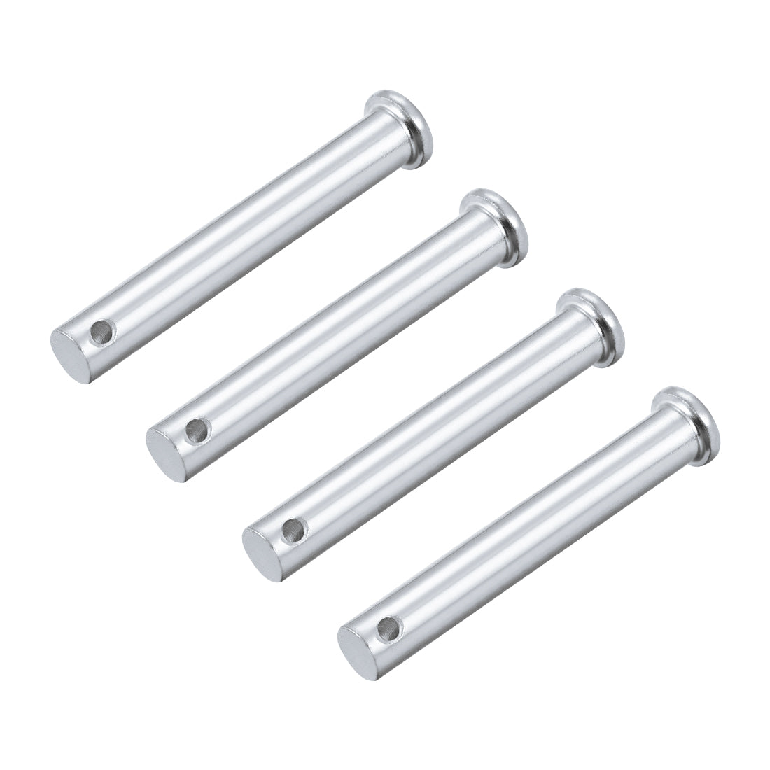 Uxcell Uxcell Single Hole Clevis Pins - 10mm X 75mm Flat Head Zinc-Plating Solid Steel Link Hinge Pin 4Pcs