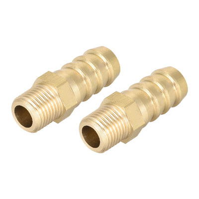 Harfington Uxcell Brass Fitting Connector Metric M10-1 Male to Barb Fit Hose ID 10mm 2pcs