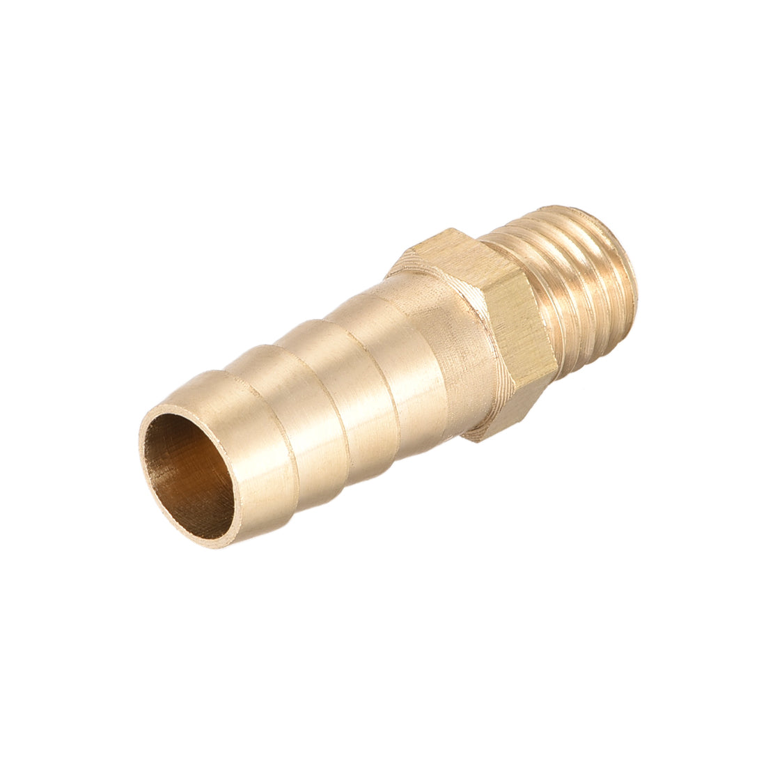 uxcell Uxcell Brass Fitting Connector Metric M10-1.25 Male to Barb Fit Hose ID 10mm 2pcs