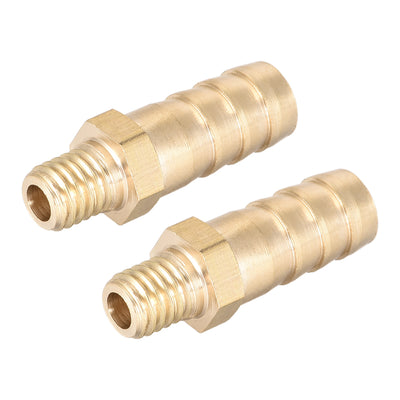 Harfington Uxcell Brass Fitting Connector Metric M8-1 Male to Barb Fit Hose ID 10mm 2pcs