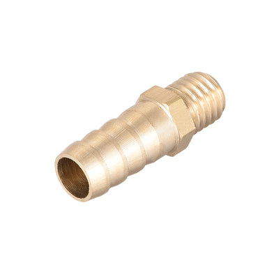Harfington Uxcell Brass Fitting Connector Metric M12-1.75 Male to Barb Fit Hose ID 8mm 2pcs
