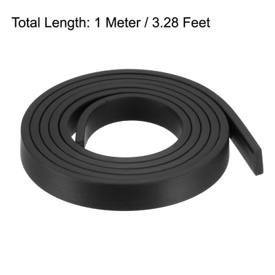 Harfington Uxcell Solid Rectangle Rubber Seal Strip 10mm Wide 3mm Thick, 1 Meter Long Black