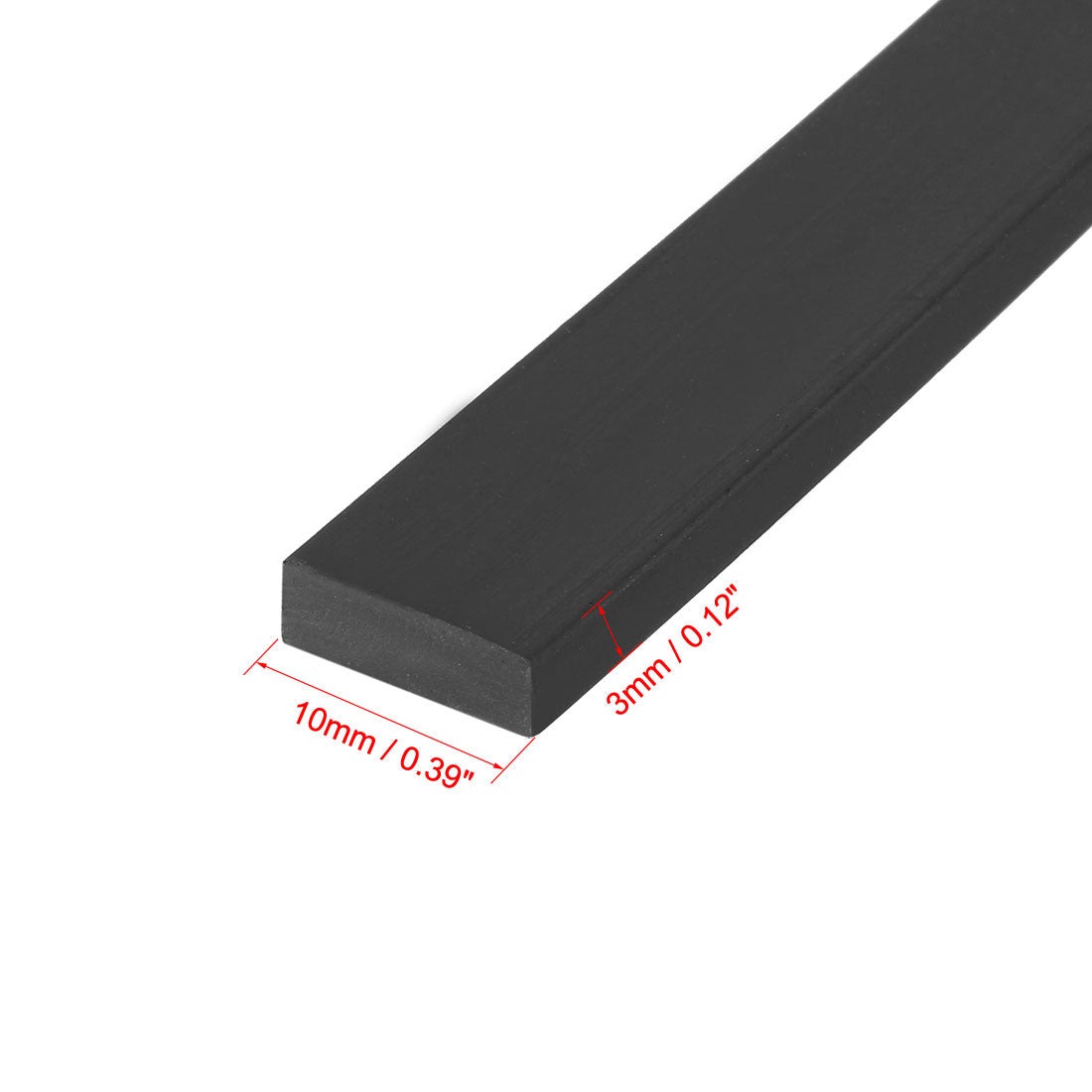 uxcell Uxcell Solid Rectangle Rubber Seal Strip 10mm Wide 3mm Thick, 1 Meter Long Black