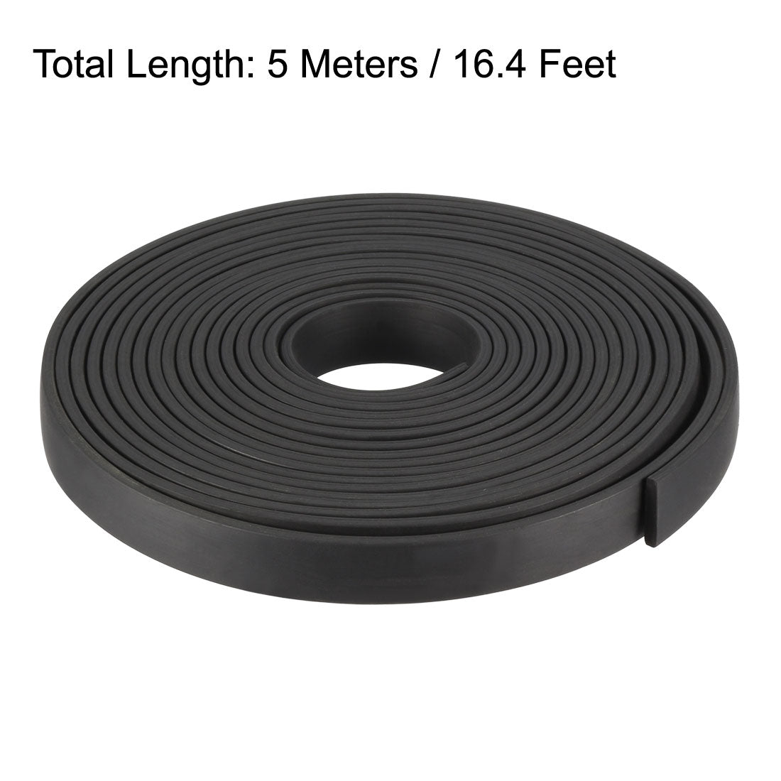 uxcell Uxcell Solid Rectangle Rubber Seal Strip 15mm Wide 3mm Thick, 5 Meters Long Black