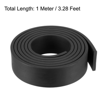 Harfington Uxcell Solid Rectangle Rubber Seal Strip 20mm Wide 3mm Thick, 1 Meter Long Black