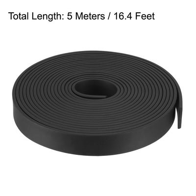Harfington Uxcell Solid Rectangle Rubber Seal Strip 20mm Wide 3mm Thick, 5 Meters Long Black