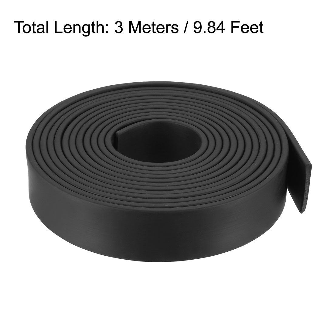 uxcell Uxcell Solid Rectangle Rubber Seal Strip 25mm Wide 3mm Thick, 3 Meters Long Black