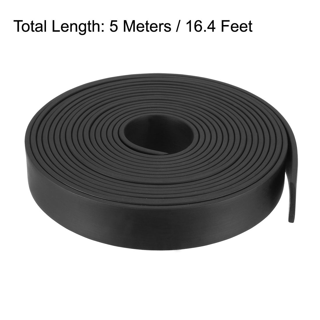 uxcell Uxcell Solid Rectangle Rubber Seal Strip 25mm Wide 3mm Thick, 5 Meters Long Black