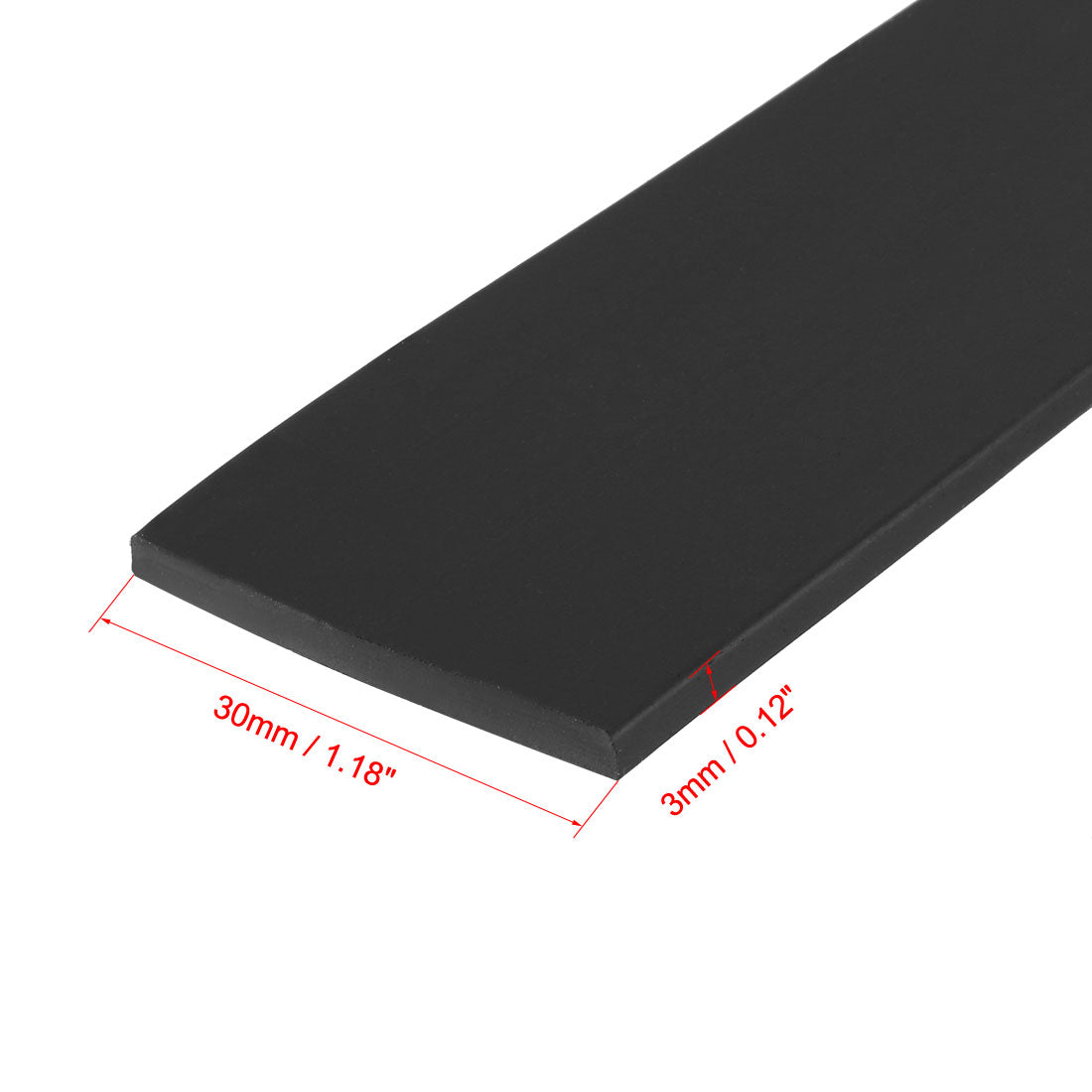 uxcell Uxcell Solid Rectangle Rubber Seal Strip 30mm Wide 3mm Thick, 3 Meters Long Black