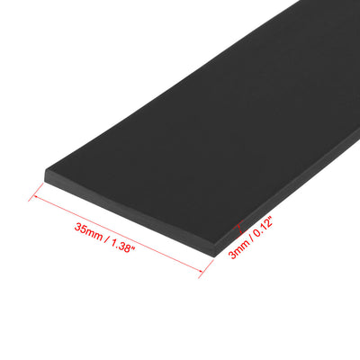 Harfington Uxcell Solid Rectangle Rubber Seal Strip 35mm Wide 3mm Thick, 1 Meter Long Black