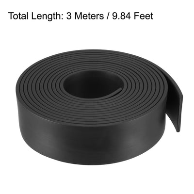 Harfington Uxcell Solid Rectangle Rubber Seal Strip 35mm Wide 3mm Thick, 3 Meters Long Black
