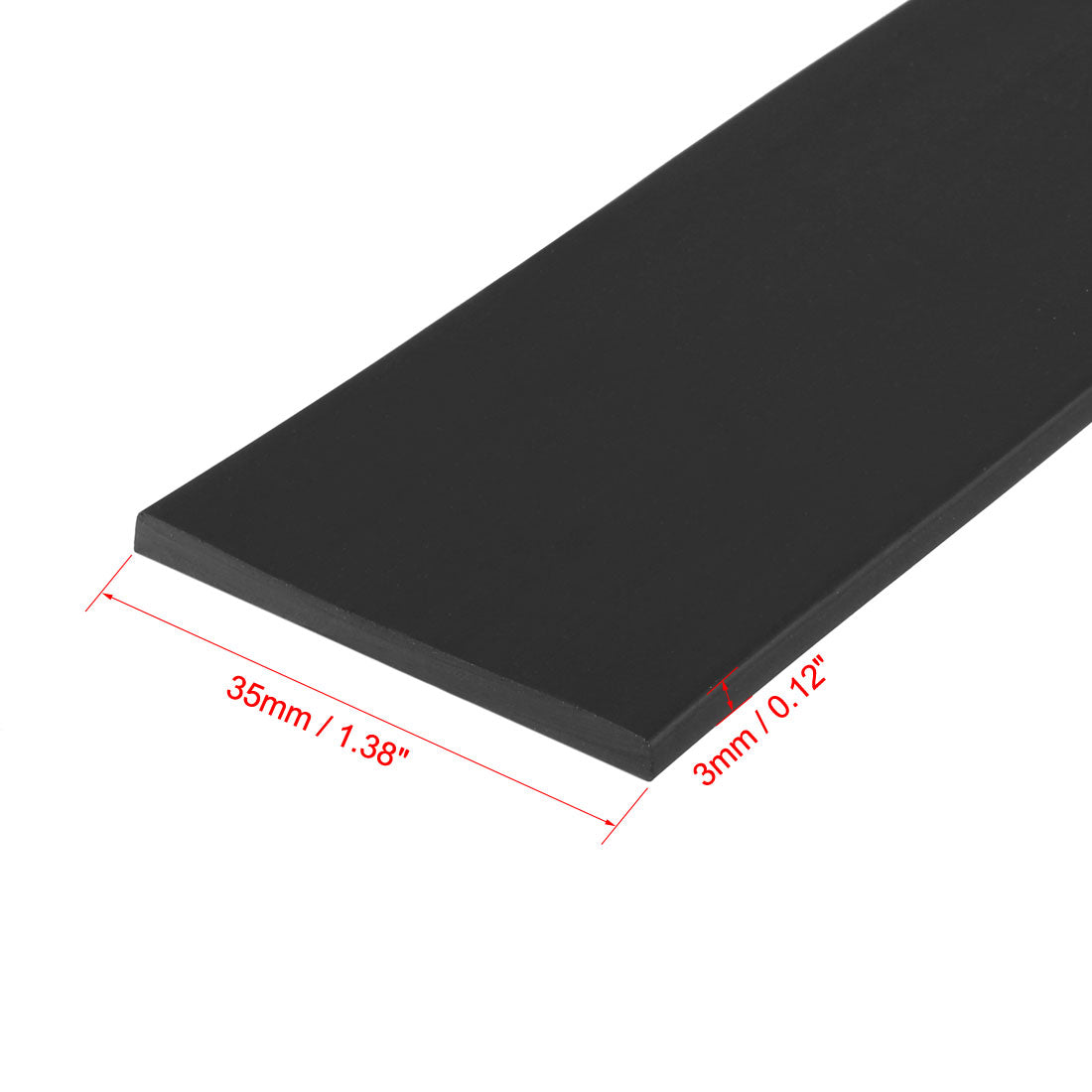 uxcell Uxcell Solid Rectangle Rubber Seal Strip 35mm Wide 3mm Thick, 3 Meters Long Black