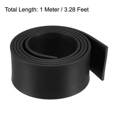 Harfington Uxcell Solid Rectangle Rubber Seal Strip 40mm Wide 3mm Thick, 1 Meter Long Black