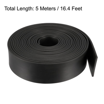 Harfington Uxcell Solid Rectangle Rubber Seal Strip 40mm Wide 3mm Thick, 5 Meters Long Black