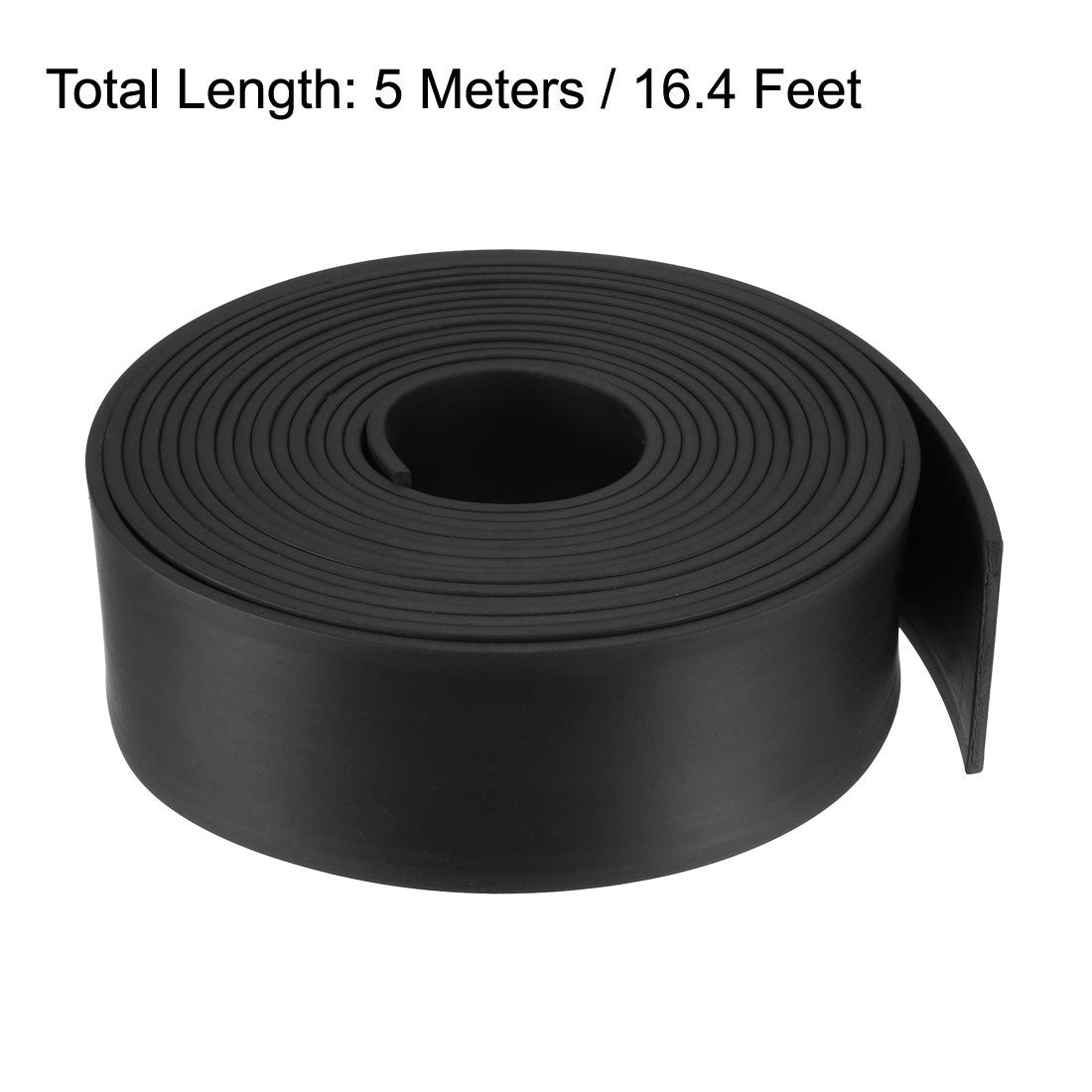 uxcell Uxcell Solid Rectangle Rubber Seal Strip 50mm Wide 3mm Thick, 5 Meters Long Black