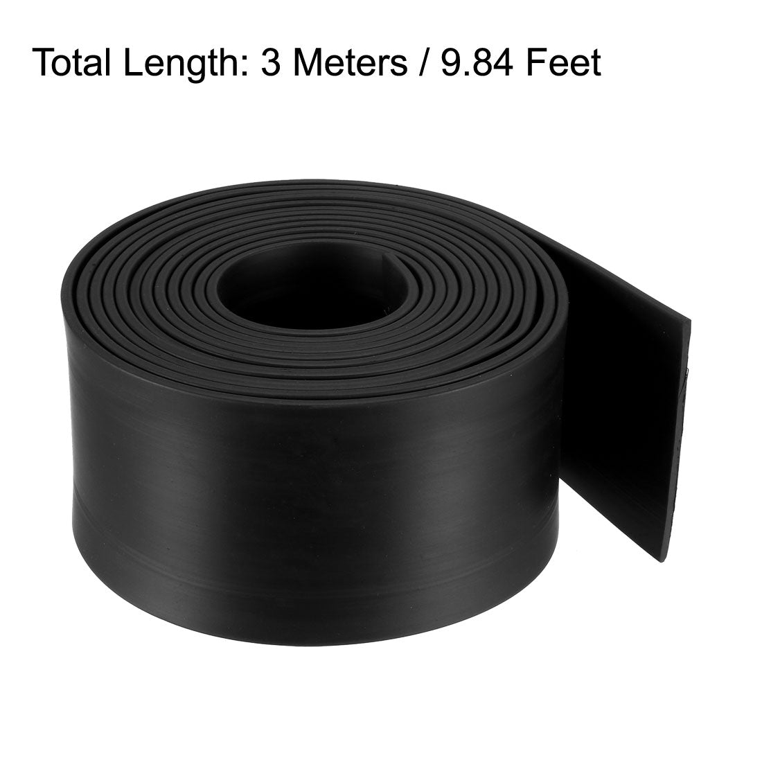 uxcell Uxcell Solid Rectangle Rubber Seal Strip 60mm Wide 3mm Thick, 3 Meters Long Black