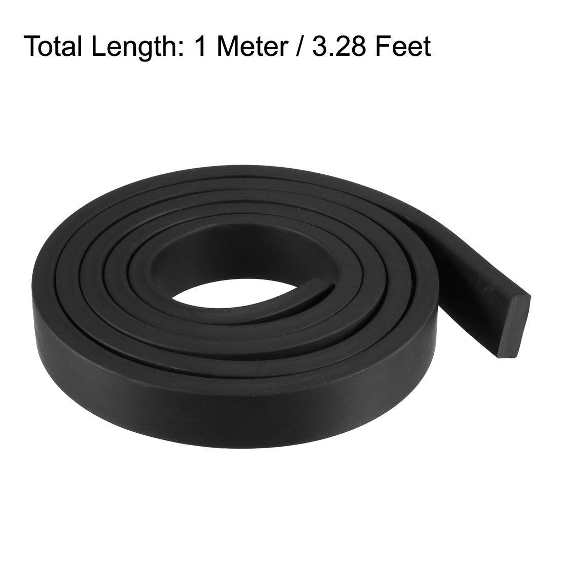uxcell Uxcell Solid Rectangle Rubber Seal Strip 15mm Wide 5mm Thick, 1 Meter Long Black