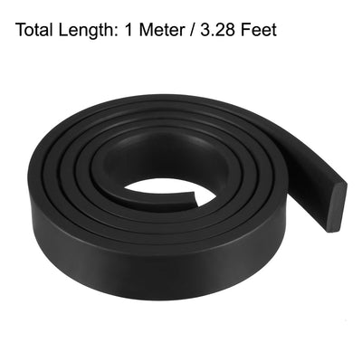 Harfington Uxcell Solid Rectangle Rubber Seal Strip 20mm Wide 5mm Thick, 1 Meter Long Black