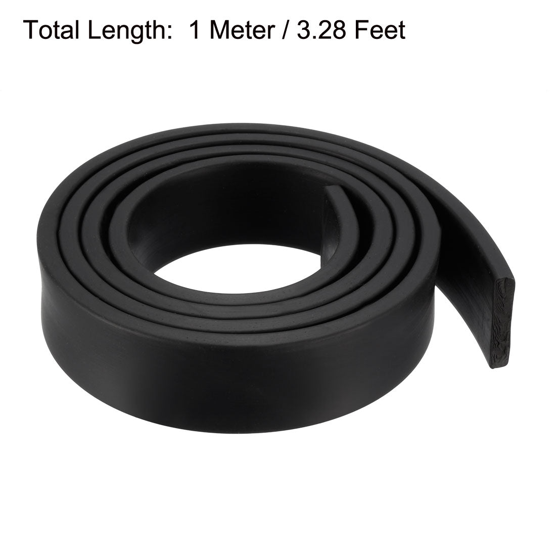 uxcell Uxcell Solid Rectangle Rubber Seal Strip 25mm Wide 5mm Thick, 1 Meter Long Black