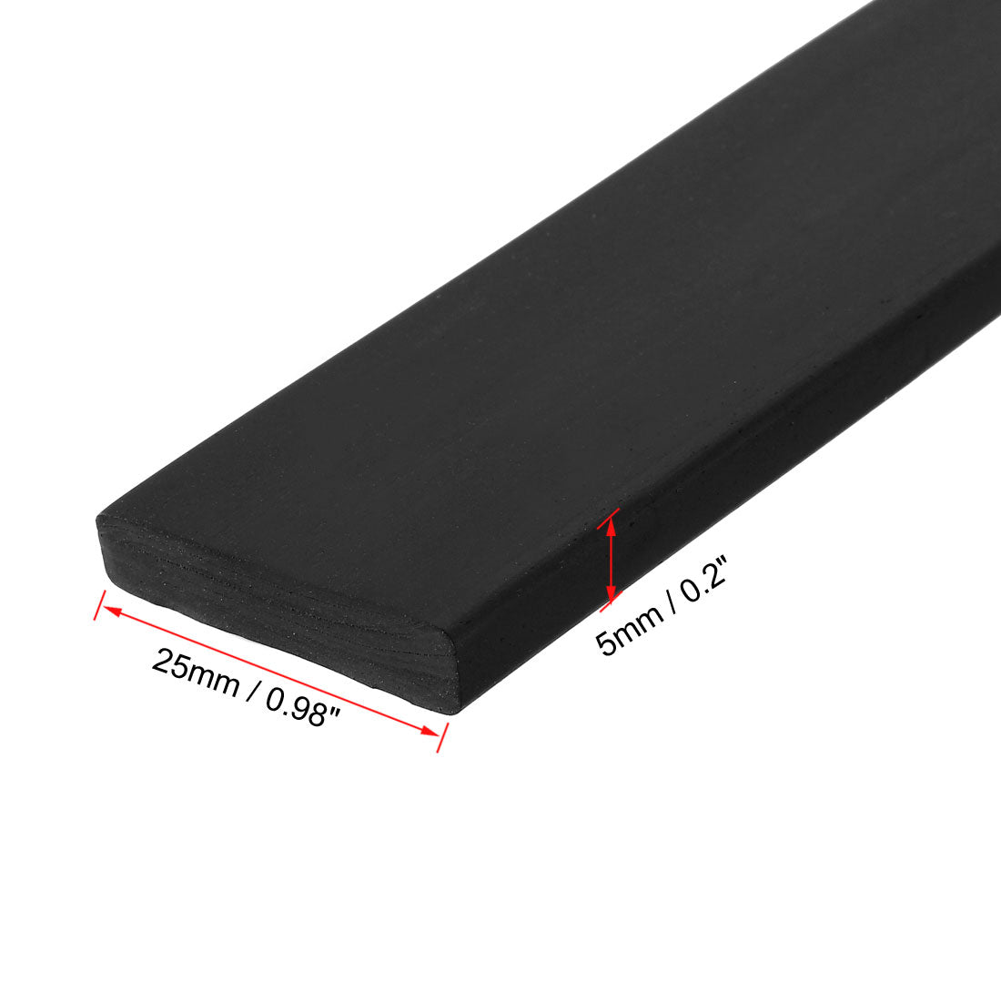 uxcell Uxcell Solid Rectangle Rubber Seal Strip 25mm Wide 5mm Thick, 3 Meters Long Black