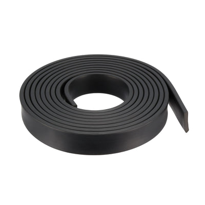 Harfington Uxcell Solid Rectangle Rubber Seal Strip 25mm Wide 5mm Thick, 3 Meters Long Black