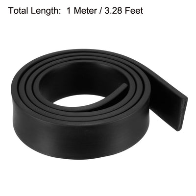 Harfington Uxcell Solid Rectangle Rubber Seal Strip 30mm Wide 5mm Thick, 1 Meter Long Black