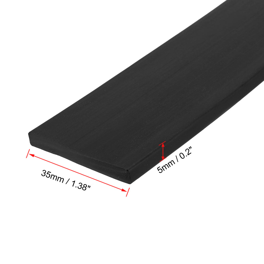 uxcell Uxcell Solid Rectangle Rubber Seal Strip 35mm Wide 5mm Thick, 1 Meter Long Black