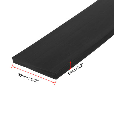 Harfington Uxcell Solid Rectangle Rubber Seal Strip 35mm Wide 5mm Thick, 1 Meter Long Black