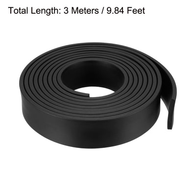 Harfington Uxcell Solid Rectangle Rubber Seal Strip 35mm Wide 5mm Thick, 3 Meters Long Black