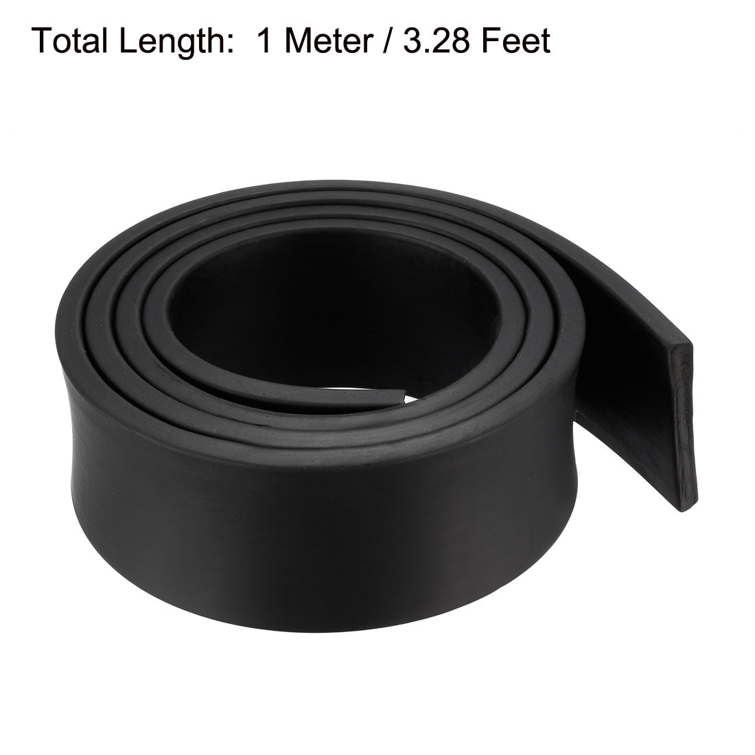 uxcell Uxcell Solid Rectangle Rubber Seal Strip 40mm Wide 5mm Thick, 1 Meter Long Black