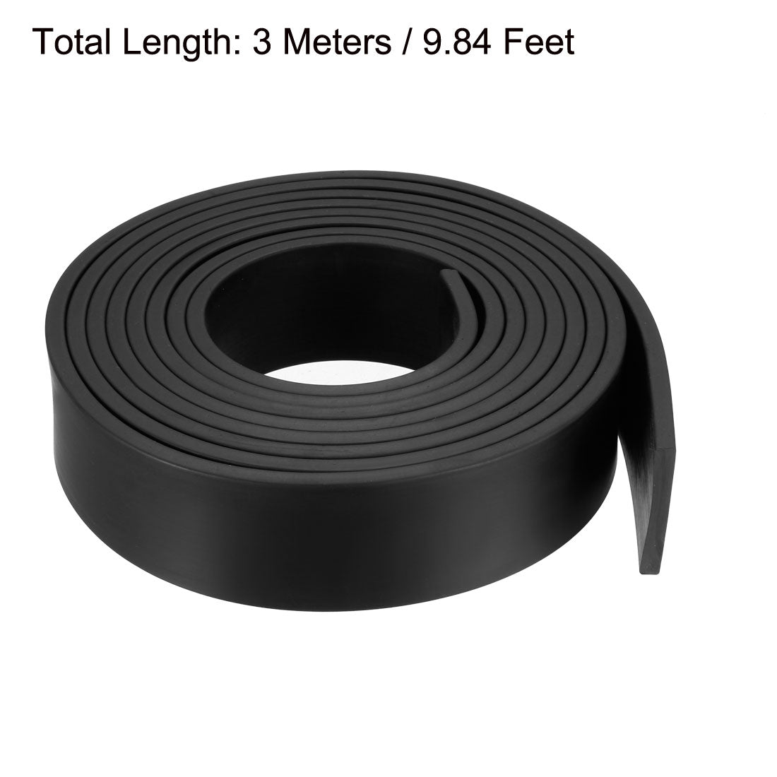 uxcell Uxcell Solid Rectangle Rubber Seal Strip 40mm Wide 5mm Thick, 3 Meters Long Black