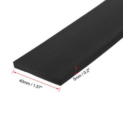 Harfington Uxcell Solid Rectangle Rubber Seal Strip 40mm Wide 5mm Thick, 3 Meters Long Black