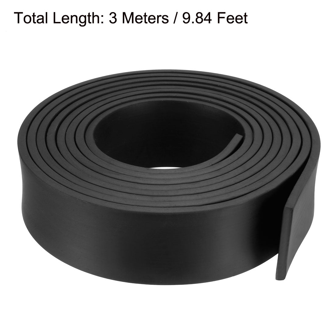 uxcell Uxcell Solid Rectangle Rubber Seal Strip 45mm Wide 5mm Thick, 3 Meters Long Black