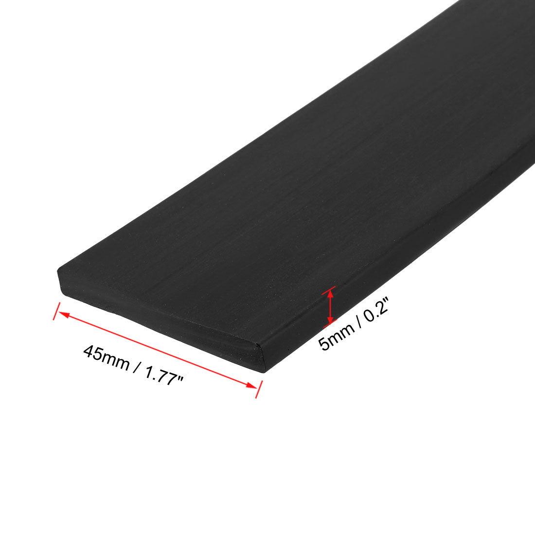 uxcell Uxcell Solid Rectangle Rubber Seal Strip 45mm Wide 5mm Thick, 3 Meters Long Black