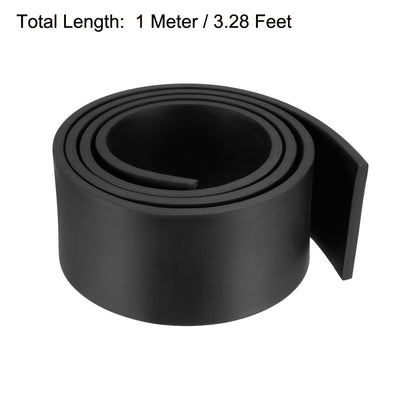 Harfington Uxcell Solid Rectangle Rubber Seal Strip 50mm Wide 5mm Thick, 1 Meter Long Black