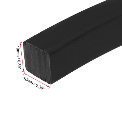 Harfington Uxcell Solid Rectangle Rubber Seal Strip 10mm Wide 10mm Thick, 1 Meter Long Black