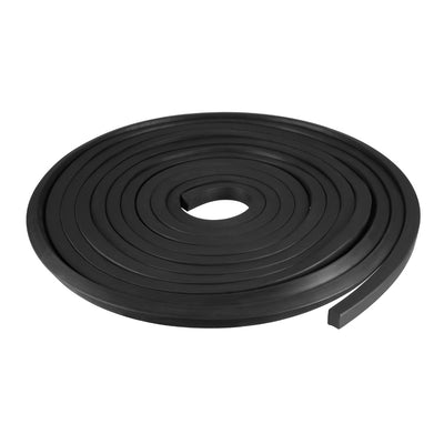 Harfington Uxcell Solid Rectangle Rubber Seal Strip 10mm Wide 10mm Thick, 5 Meters Long Black