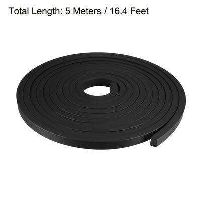 Harfington Uxcell Solid Rectangle Rubber Seal Strip 15mm Wide 10mm Thick, 5 Meters Long Black