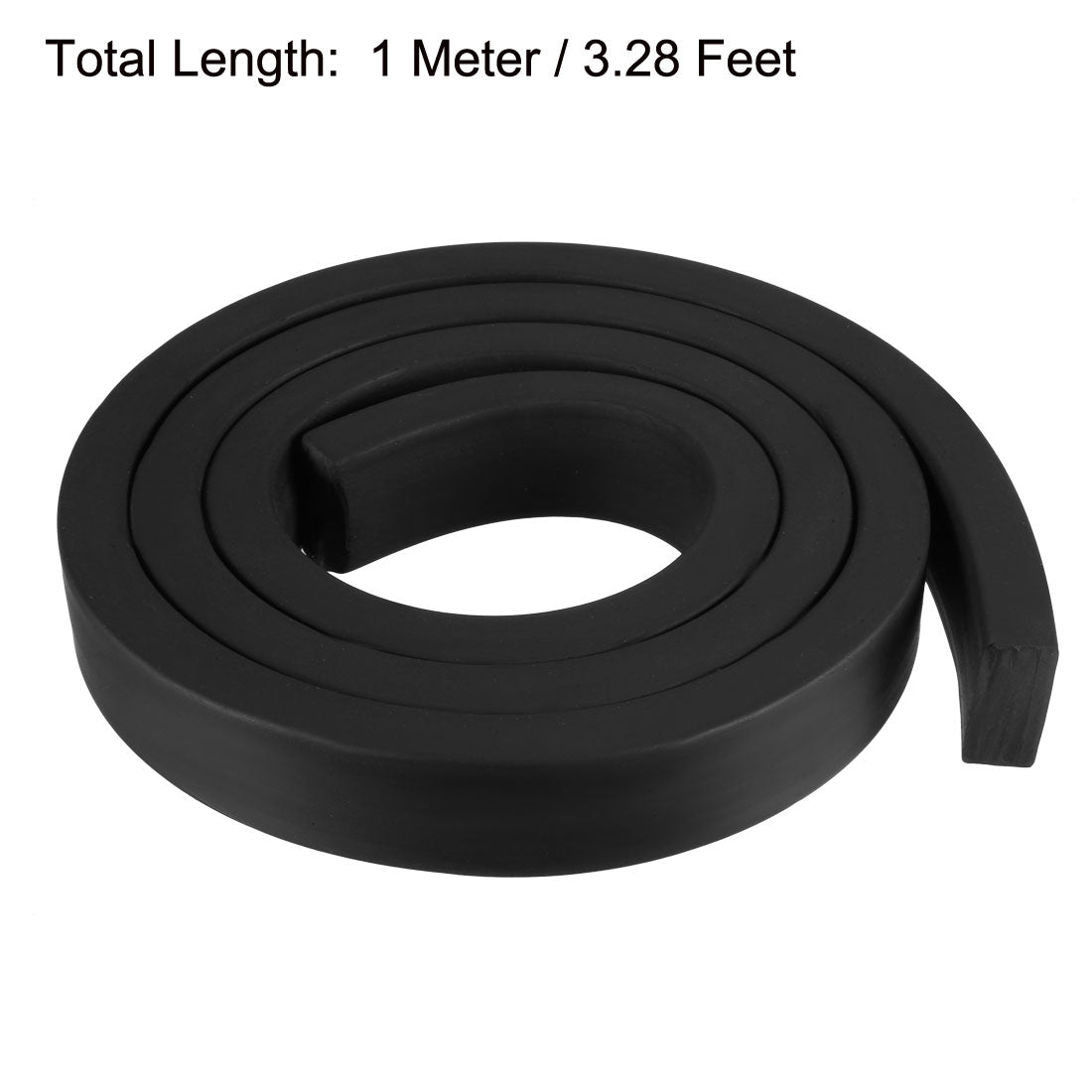 uxcell Uxcell Solid Rectangle Rubber Seal Strip 20mm Wide 10mm Thick, 1 Meter Long Black