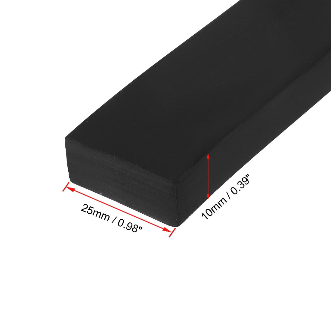 uxcell Uxcell Solid Rectangle Rubber Seal Strip 25mm Wide 10mm Thick, 3 Meters Long Black