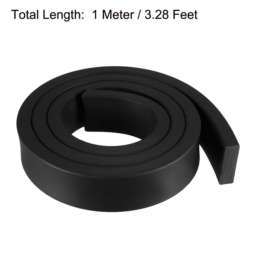 uxcell Uxcell Solid Rectangle Rubber Seal Strip 30mm Wide 10mm Thick, 1 Meter Long Black