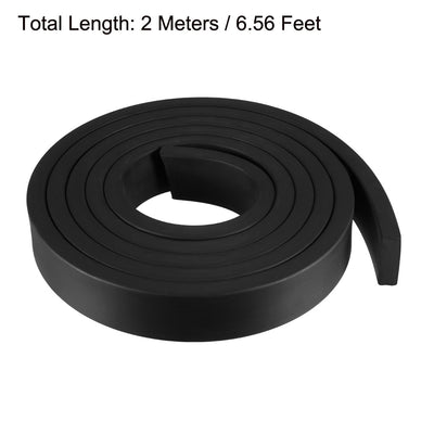 Harfington Uxcell Solid Rectangle Rubber Seal Strip 30mm Wide 10mm Thick, 2 Meters Long Black