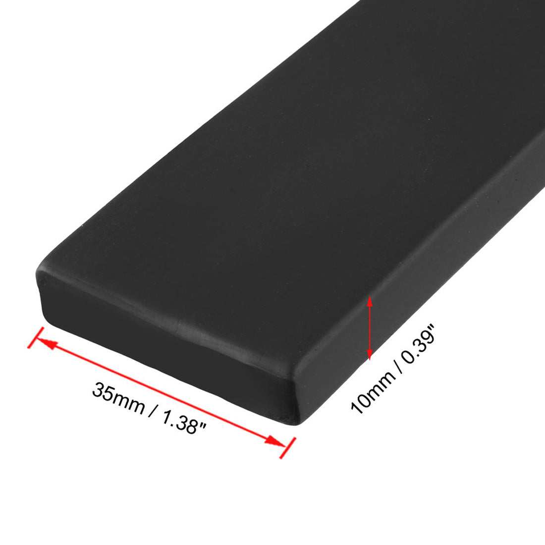 uxcell Uxcell Solid Rectangle Rubber Seal Strip 35mm Wide 10mm Thick, 2 Meters Long Black