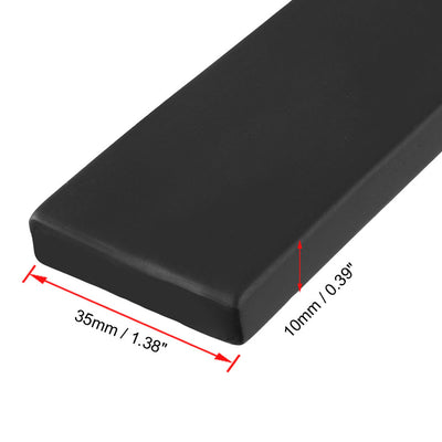 Harfington Uxcell Solid Rectangle Rubber Seal Strip 35mm Wide 10mm Thick, 2 Meters Long Black