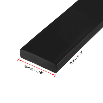 Harfington Uxcell Solid Rectangle Rubber Seal Strip 30mm Wide 7mm Thick, 1 Meter Long Black