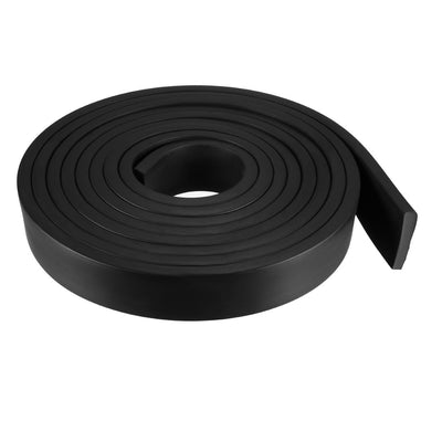 Harfington Uxcell Solid Rectangle Rubber Seal Strip 30mm Wide 7mm Thick, 3 Meters Long Black